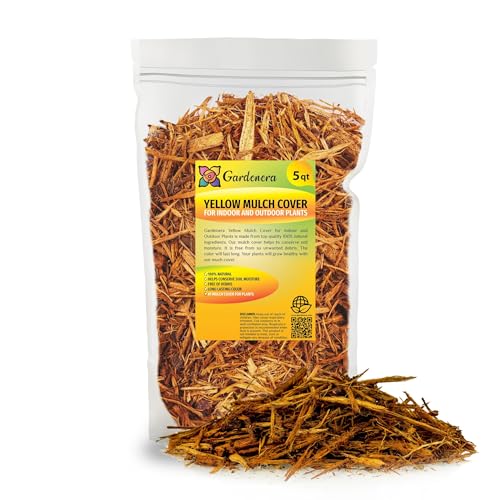 Premium Yellow Mulch by Gardenera - Beautify Your Garden with Long-Lasting Results - 5 QUARTS