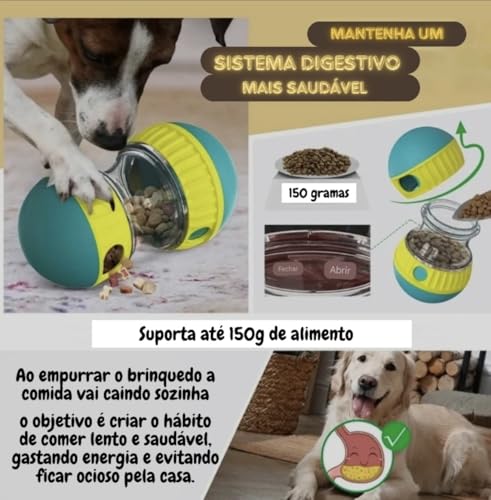Brinquedo Interativo Dispensador de Petiscos para Cães, Bola com Compartimento