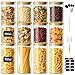 AMIPOW Tarros de Cristal con Tapa,12pcs Botes de Cristal con Tapa 950ml/ 550ml Botes Cristal Cocina Almacenaje Apilado Estable Bote Hermetico