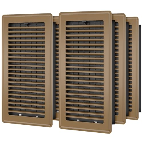 Floor Register 6x12 6 Pack Floor Vent Covers for Home Floor Heavy Duty Steel Walkable Floor Vents Air Vent Covers 12x6 for Sidewall and Floor