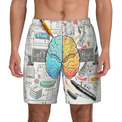 Short de bain pour homme avec poches et doublure filet anti-irritation