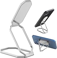 Vista 12 de Soporte de anillo para teléfono, soporte plegable para teléfono celular, rotación de 360°, soporte de agarre de anillo de metal para montaje plateado