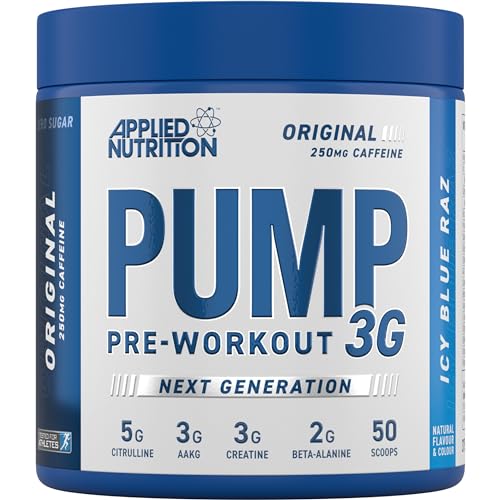 Applied Nutrition Pump 3G Pre Workout - Energy Focus & Performance (375g - 25 Servings) (ICY Blue Raz)