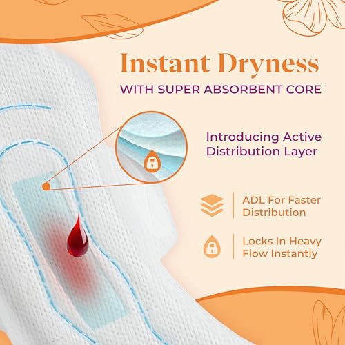 Image of Ammy Super Absorbent Ultra Thin Sanitary Pads - 30 Pcs XXL Size for Heavy Flow & 12 Pcs XL Size for Medium Flow | Cottony Soft, Rash-Free with 7Layer Protection & Advanced Gel Lock Feature | Pack of 3