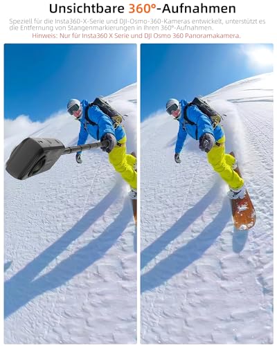 147cm Unsichtbarer Selfie-Stick Stativ für Insta360 X6/X5/X4, DJI Osmo 360 – Ansicht 6