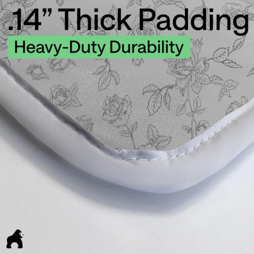 Image of Gorilla Grip Premium Ironing Pad, 28 x 24 Inch, Heat and Scorch Resistant, Magnetic Laundy Pad, Gray Floral