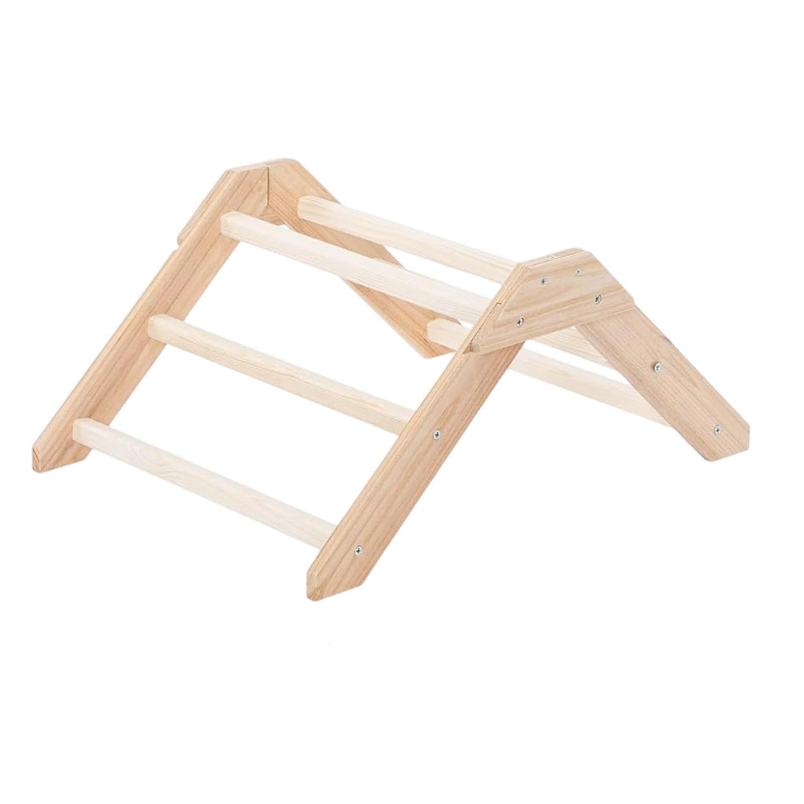 Juguete de madera para loros con barra de descanso y rampas de ejercicio para aves