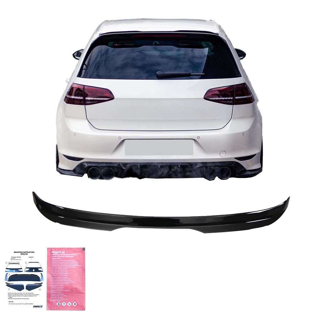 Oneway Spoiler da tetto (tappo) compatibile con Volkswagen Golf VII (7 e 7.5) HB GTi/GTD/R/R Line 2013-2020 - Versione 2 - Nero lucido