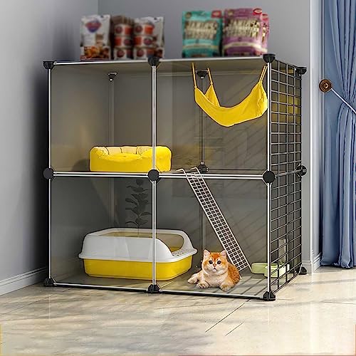 Cages animaux HJMMWT grand enclos parc chat amovible d'intérieur