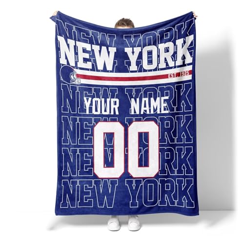 Image of ANTKING New York Throw Blanket for Men Women Boy Custom Name and Number Gifts