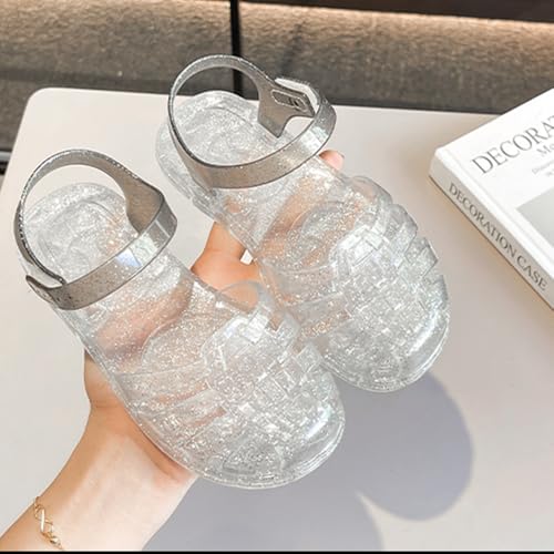 Dongni Jelly Sandals for Girls,Fisherman Gladiator Water Beach Flat Sandals Closed Toe Princess Costume Summer Dress Shoes for Toddler/Little Kid/Big Kid3