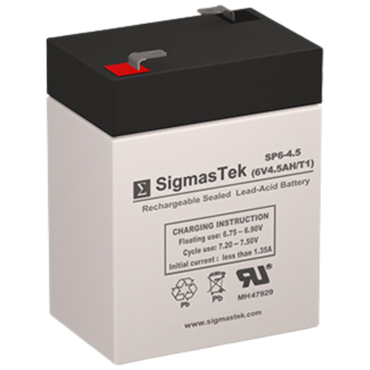 SP6-4.5 (T1) Battery, 6V 4.5Ah F1, SLA AGM