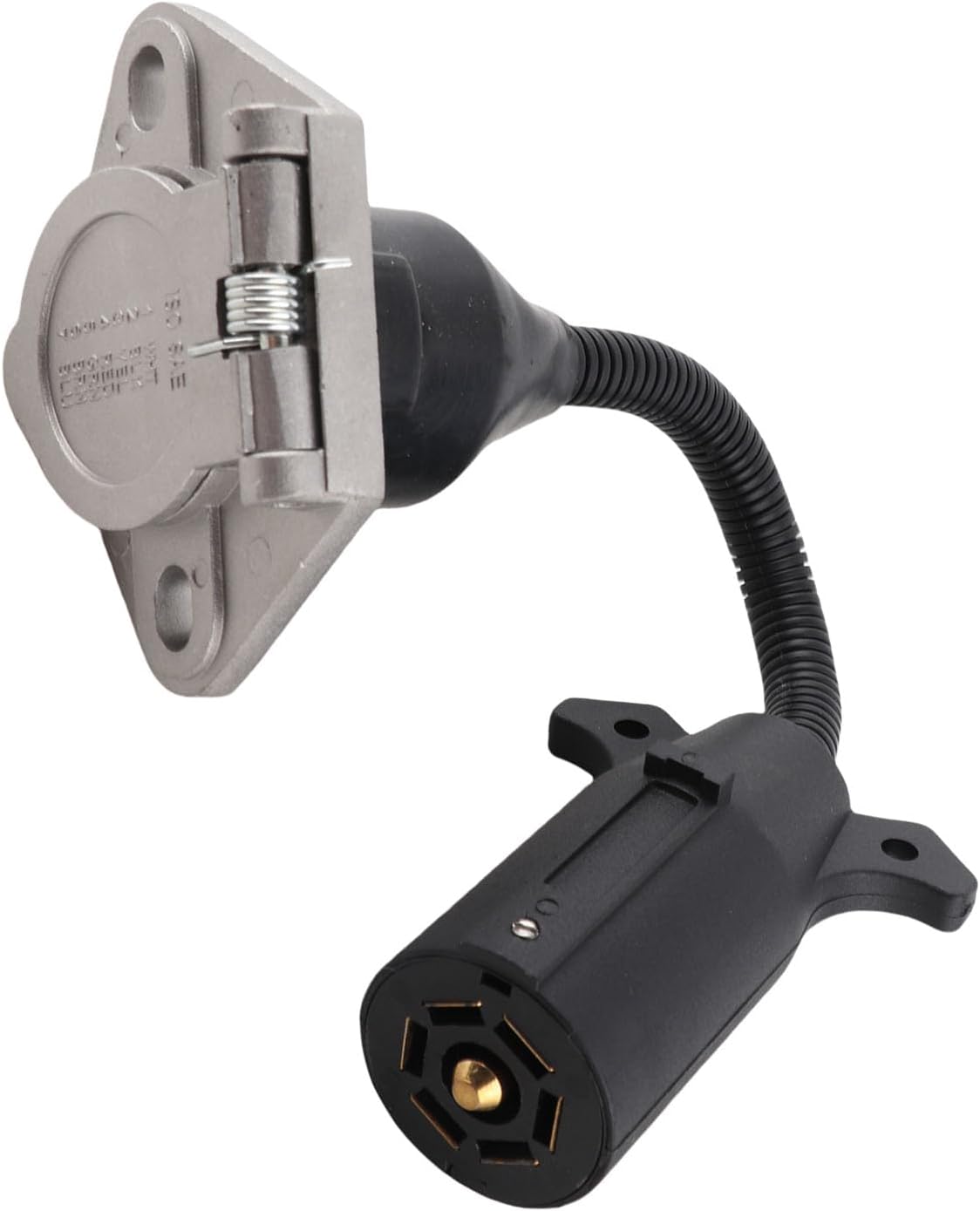 7 Flat Blade to 7 Round Pin Adapter - US Type Universal for Most RV Trailers Semi Trailers