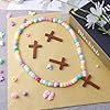 100 Pieces Wooden Cross, 1.2x1.75 in Small Crosses for Crafts, Pocket Crosses in Bulk, Mini Cross With Small Hole, Pendant for Crafting Projects, Party Decorations #5