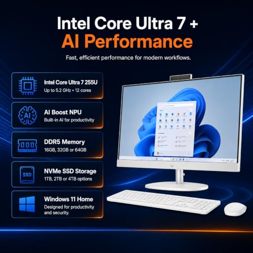 Image of HP 27-cr2074 27 inch FHD Touch, Intel Core Ultra 7 255U, 16GB / 32GB / 64GB DDR5 RAM, 1TB / 2TB / 4TB SSD, Windows 11 Pro