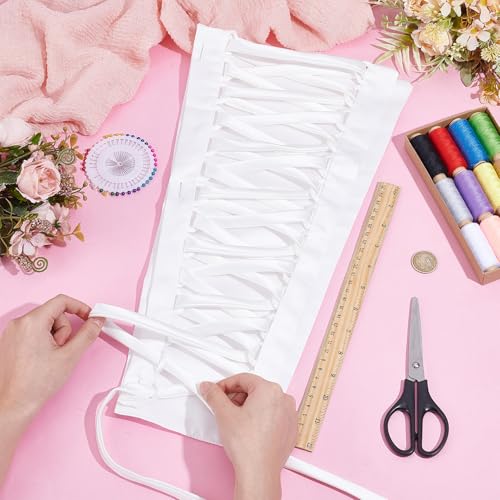 Remplacement de corset de robe de mariée blanc kit dos ajustable satin - 5