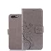 Produktbild Alfort Huawei P10 (Nicht Lite) Hülle, Huawei P10 Schutzhülle, Carving Schmetterling Lederhülle PU Leder Tasche Cover Wallet Case für Huawei P10 Smartphone mit Standfunktion (Grau)