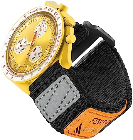 Ritche 20mm Quick Release Nylon Moonswatch Band for Men Omega x Swatch Strap compatible with Omega Speedmaster/ Seamaster/ Railmaster/ Mission to the Moon/ Mercury/ Sun/ Mars/ Earth/ Jupiter/ Neptune/