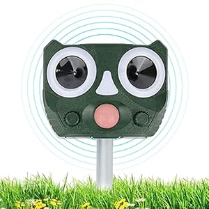 Katzenschreck für Garten, Ultraschall Abwehr mit Solarbetrieb und Blitz gegen Katzen, Hunde, Marder, Tierabwehr, Katzenschreck Hundeschreck Marderschreck, 5 Modus