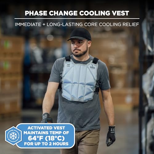 Image of Ergodyne 6210 Phase Change Lightweight Cooling Ice Vest, Cooling Relief for All Environments, Cooling Towel Included