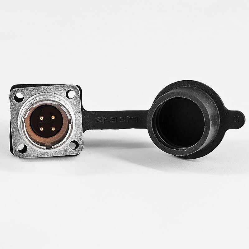 TP12 4 Pin Male Socket 4 Hole Flange Connector Solder Cup for Cable with Rubber Dust Cap