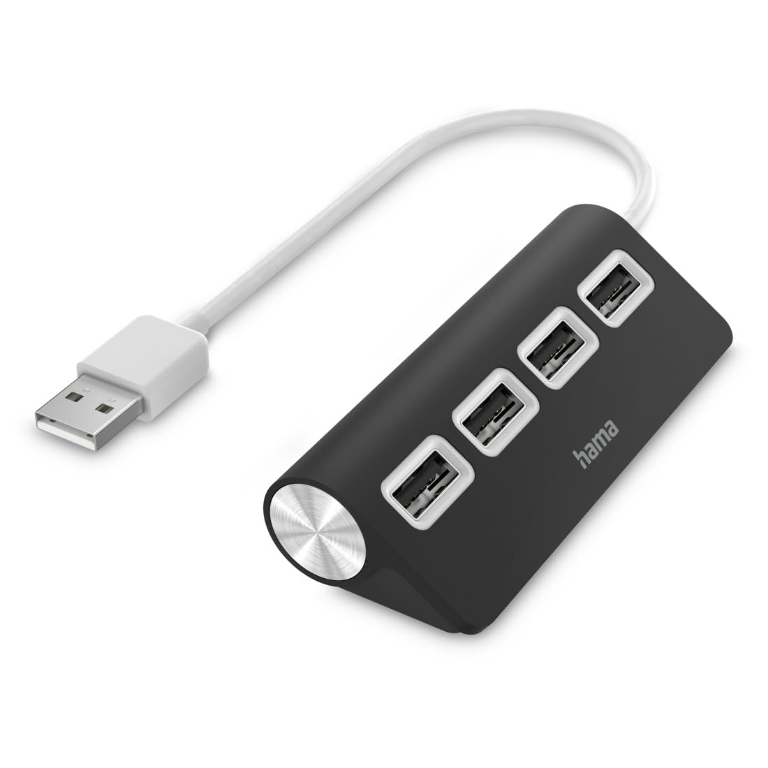 USB Hub, 4 Ports, USB 2.0, 480 Mbit/s, siyah