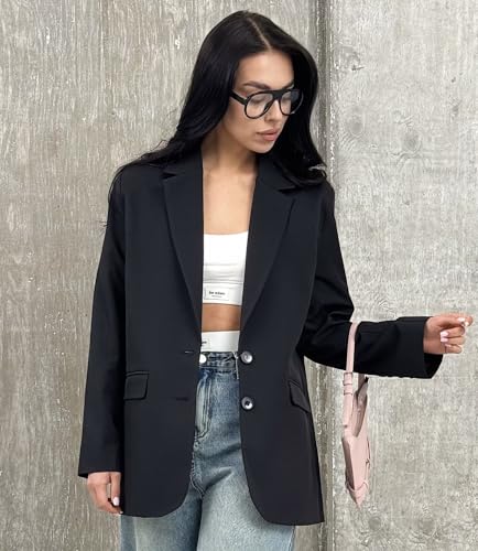 Womens Casual Blazers for Work Long Sleeve Jackets Boyfriend Blazer for Women Business Office Lightweight Jacket3