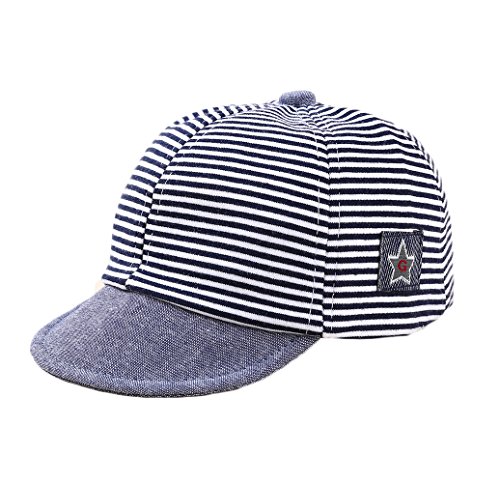 Baby Boy Baseball Cap Striped Sunhat Letter Sun Protection Hat (1pcs-Black)