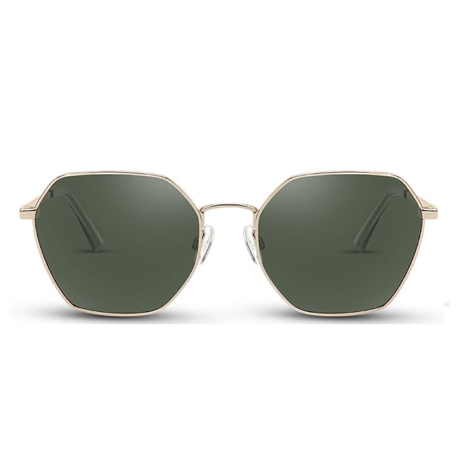 Jeulia Geometric Inspired Sunglasses Hexagonal Polarized Sunglasses Men Women Small Vintage Metal Fr
