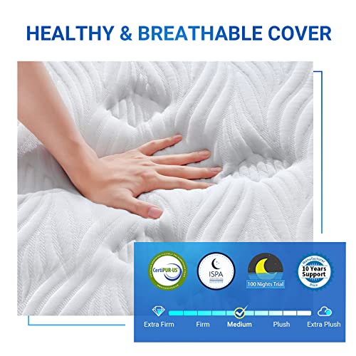 Full Size Mattress, Avenco Full Mattress Hybrid, 12 Inch Pocket Spring And Gel Memory Foam Mattress Full In A Box, Medium Firm, Strong Edge Support, Certipur-Us & Ispa, 100 Nights Trial #TOP3