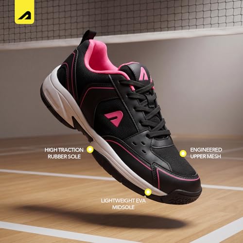Image of Boldfit Badminton Shoes for Women Breathable Anti Skid Sports Shoes for Shuttle Non Marking Girls Shoe for Professional Match & Indoor Court Sports