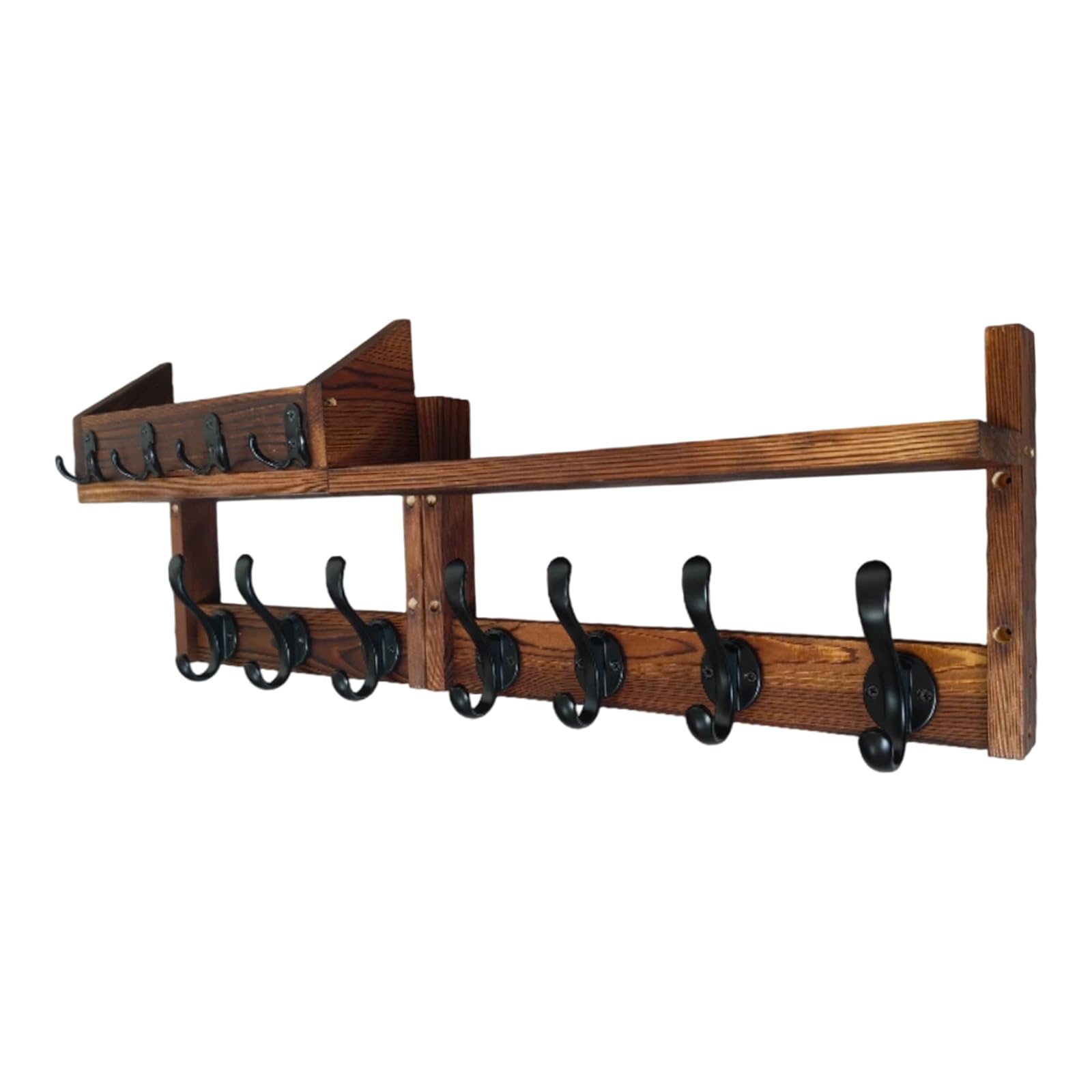 Jazuaiao Compact Wall Mounted Organizers Shelf Wooden Surfaces Metal Structure Perfect for Renters and Small Spaces Wall Mounted Storage Rack
