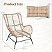 COSTWAY 2er Set Gartenstühle Rattan Wetterfest, Gartensessel mit dickem Kissen, Rattansessel XXL, Terrassenstühle, Rattanstühle bis 150 kg belastbar, für Garten, Terrasse, Balkon (Khaki)