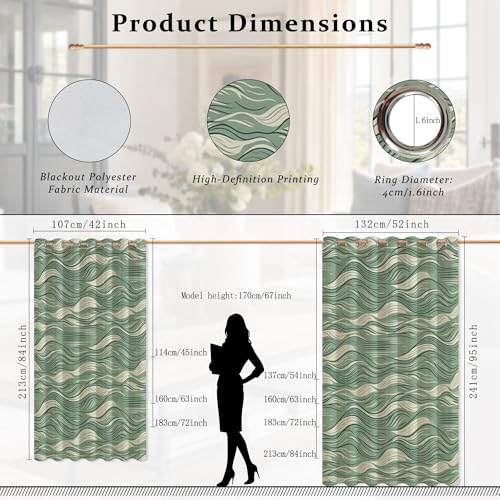 Rideaux occultants vagues pour décorer une fenêtre de bureau moderne - 4