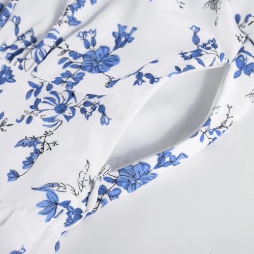 Image of Belle Poque Women's Vintage Square Neck Dress 2026 Summer Short Sleeve Layered Tiered Ruffle A-line Swing Midi Dress