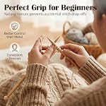 LIHAO 36pcs Bamboo Knitting Needles With Single Size Sharp(18 Sizes From 2.0mm to 10.0mm)