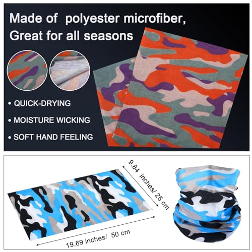 Bonuci 100 Pcs Neck Gaiter Bulk Seamless Neck Gaiter Face Coverings Breathable Elastic Headwear Bandana for Women Men2