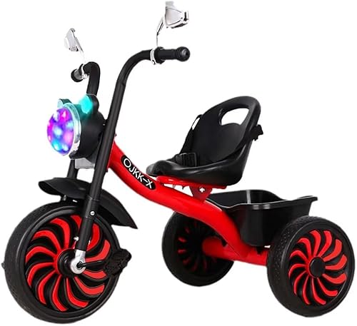 Triciclos para niños pequeños con faro musical, triciclos para niños pequeños con manillar de dirección de límite de 120, asiento ajustable con