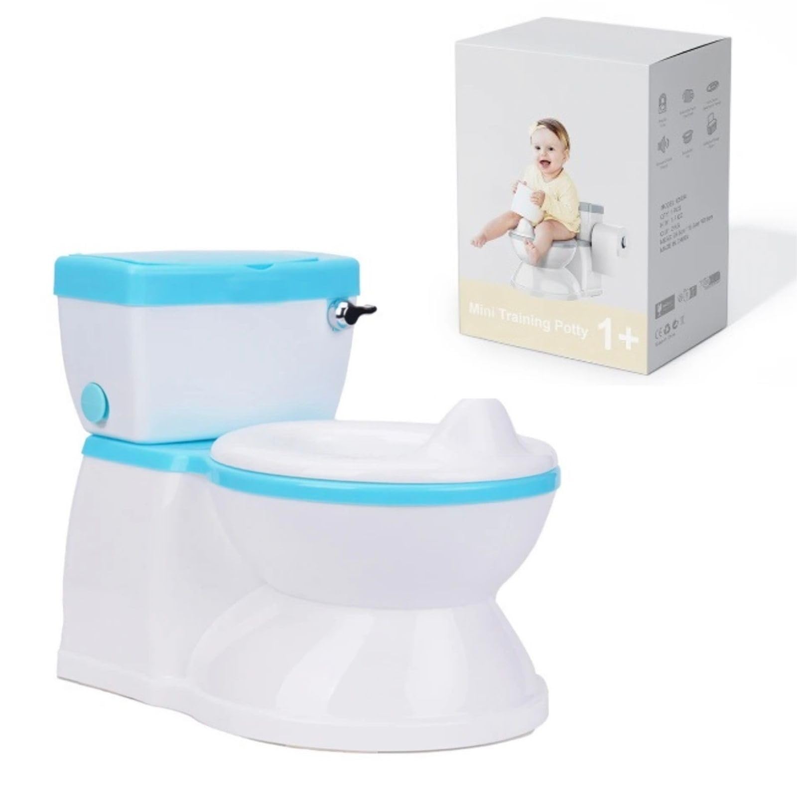 BABYBOND Kindertopf für Babys und Kinder mit Spülgeräusch Kindertöpfchen (Blau)