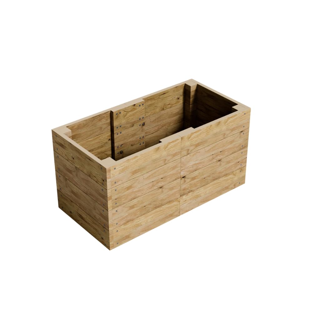 Conka Garden - Wooden Raised Bed Kit - Large Garden Planters for Vegetables, Herbs, Flowers – Start Growing Plants Earlier & Better - Durable & Resistant FSC Treated Timber 60cm H, 60cm x 120cm