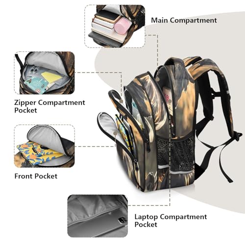 Mochila infantil ergonómica de 15 pulgadas y diseño de caballo 6