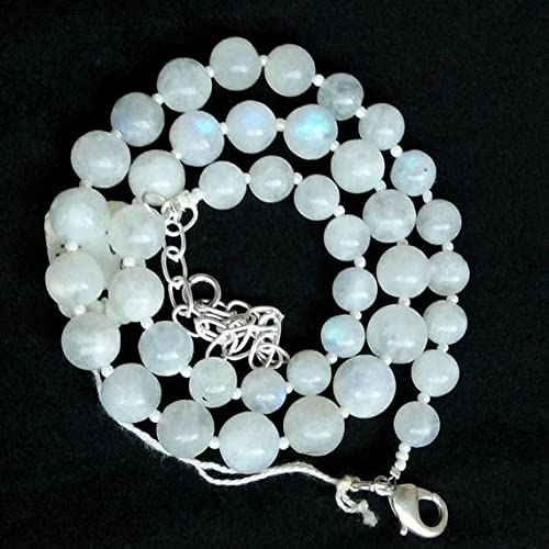 Pierre de lune blanche en perles rondelles lisses de 7.5 mm de qualité rare