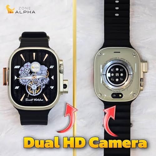Image of Smart Watch Ultra 4G Sim Card with Hiden 180Camera, Amoled Hd Display, 4 Gb Ram 64 Gb Storage Whatsapp, Instagram, AI, GPS Track, Fitness Tracker, Video Calling for Men & Women-Black
