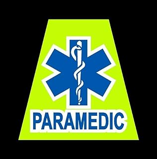 Kramer Reflective Fluorescent Yellow EMS Star of Life Fire Helmet Tetrahedron Paramedic 2 Ñ… 2 inch