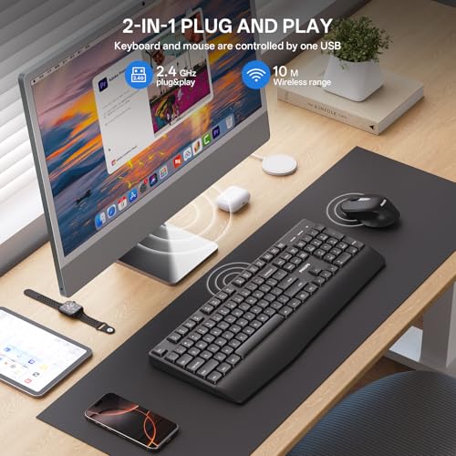 PHILIPS SPT6348 Wireless Keyboard and Mouse Combo, Ergonomic 2.4GHz | 2.4GHz plug-and-play ergonomic keyboard and mouse with sleep mode for Windows, Mac and laptops, for home/office work - image 6