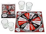  Juego de beber Spinning Shot – Party Night, con 4 vasos, 15,5 x 15,5 cm