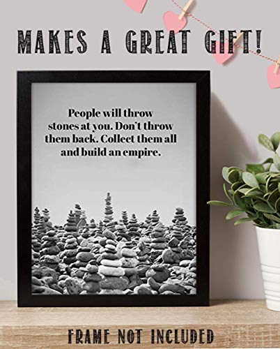 Stones To Build An Empire-Inspirational Wall Art-8 X 10 Print Wall Art Ready To Frame-Motivational Wall Art Ideal For Home Décor-Office Décor-Makes A Perfect Gift Of Encouragement For Business Friends #TOP3