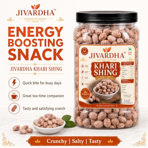 Image of Jivardha Healthy Khari Shing Peanuts 1kg | Crunchy Salted Groundnuts | Energy Boosting Snack | Freshly Packed Premium Quality Peanuts