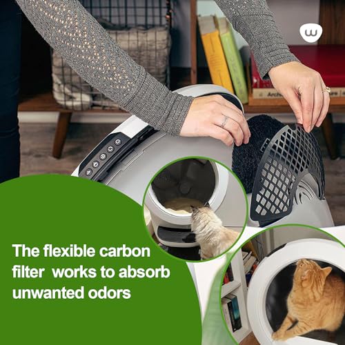 8Pcs Carbon Filters Compatible with Litter-Robot 4,Replacement Activated Charcoal Filters for Litter Box Carbon Premium Filter,Thickened and Durable,Eliminate Odor and Controls Moisture on Pet\'s Body
