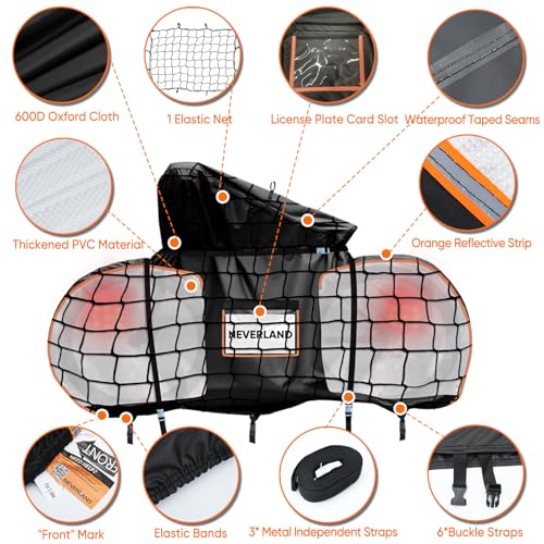 NEVERLAND Bike Cover for Transport 1 Bike Waterproof Visible Tail Lights - image 4